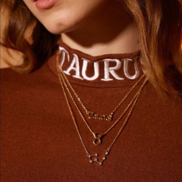 New Gold Taurus Zodiac Constellation Necklace Set of 3 - Picture 2 of 7